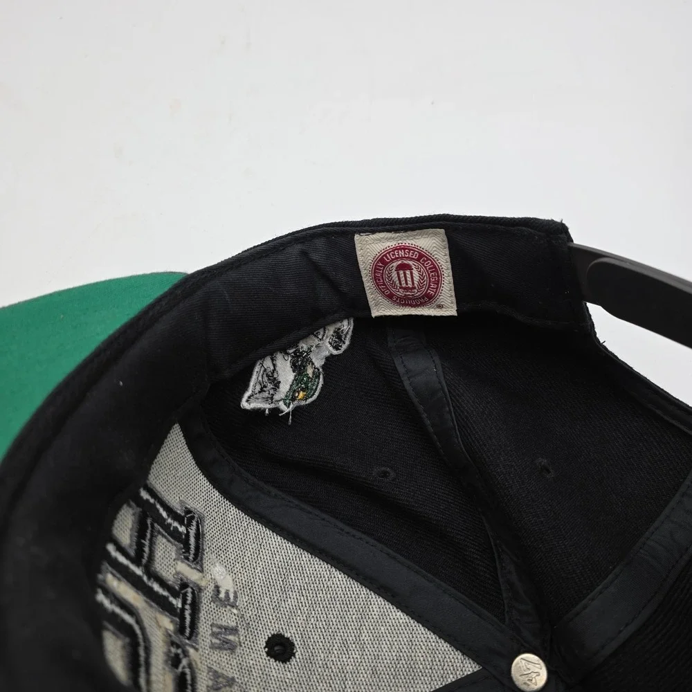 Vtg 47 Brand Notre Dame Fighting Irish Leprechaun Logo Snapback Hat Cap Black